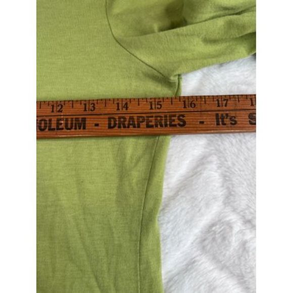 Free People Women's (XS) Lime Green Gray Sweatshirt Tunic Quarter Button Top - Picture 4 of 7